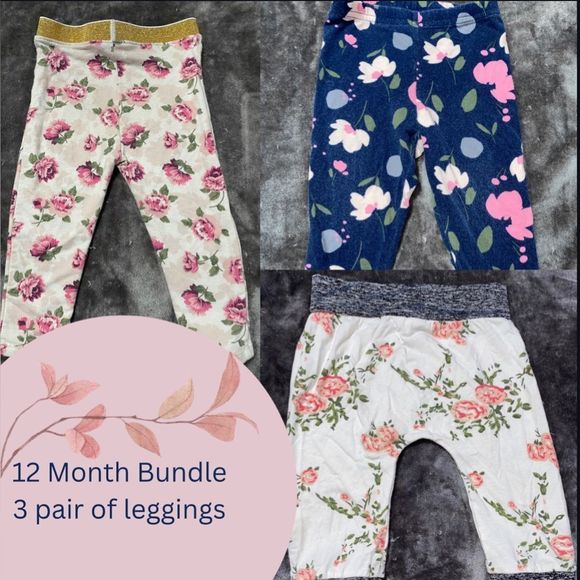 3 pairs - 12 Month Legging Bundle - Picture 1 of 6